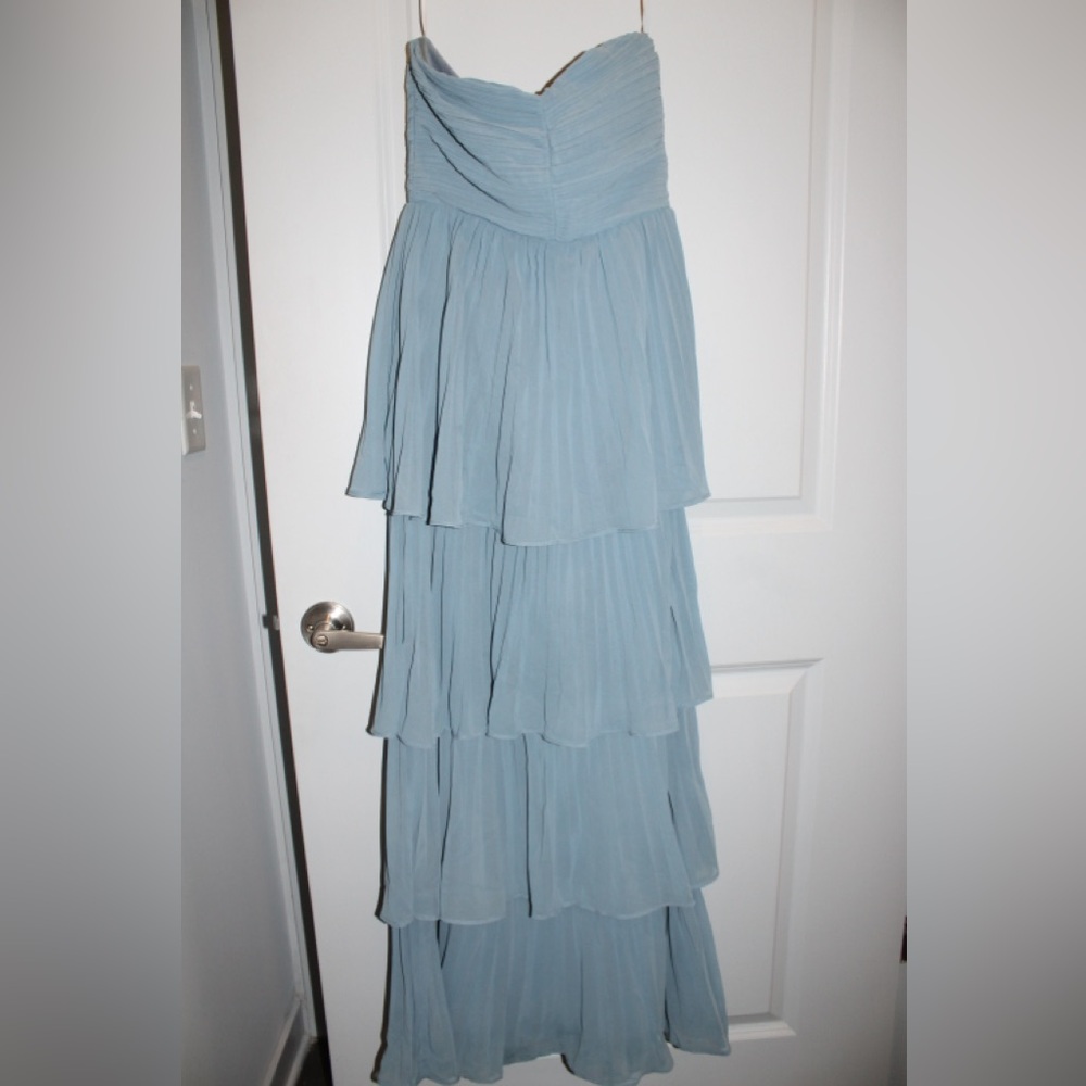 Seriously Sensational Light Blue Strapless Maxi Dress